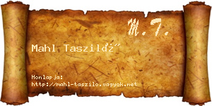 Mahl Tasziló névjegykártya